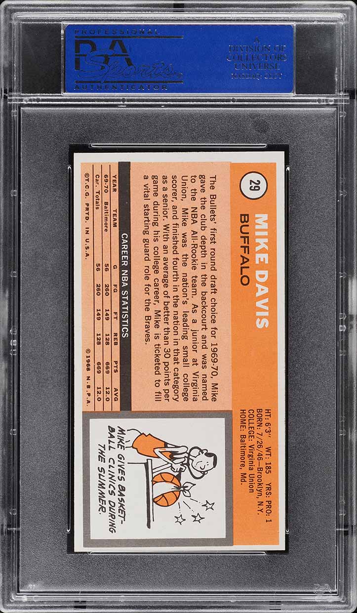 1970 Topps Basketball Mike Davis #29 PSA 6 EXMT