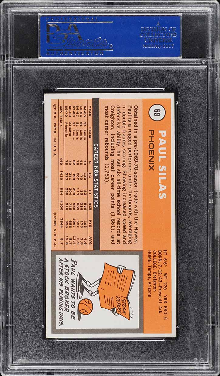 1970 Topps Basketball Paul Silas #69 PSA 6(oc) EXMT