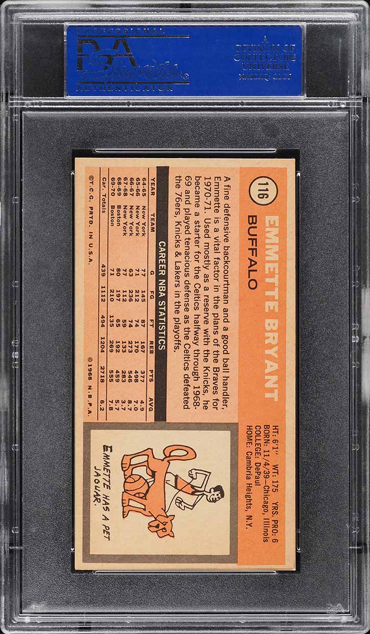1970 Topps Basketball Emmette Bryant #116 PSA 5 EX