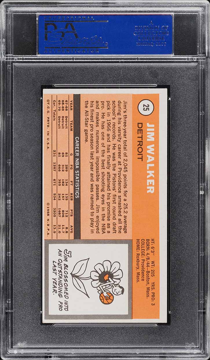 1970 Topps Basketball Jimmy Walker #25 PSA 3 VG