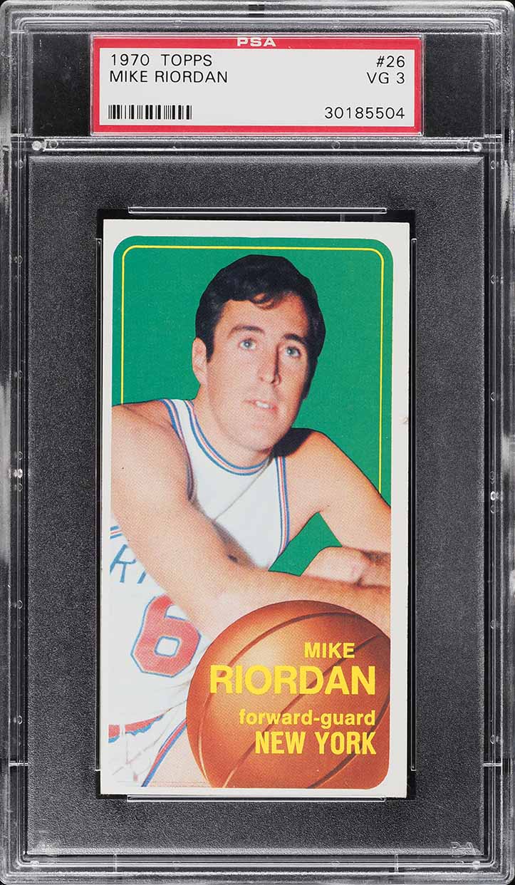 1970 Topps Basketball Mike Riordan ROOKIE #26 PSA 3 VG