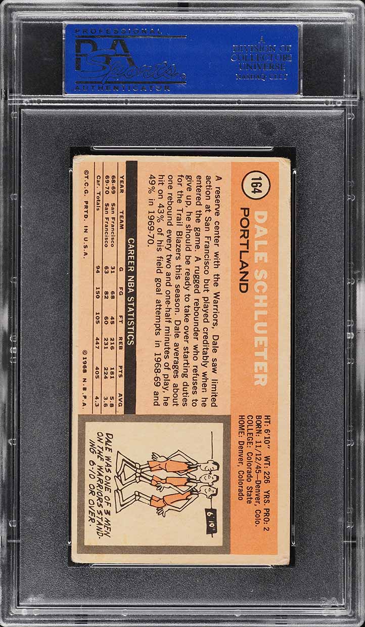 1970 Topps Basketball Dale Schlueter #164 PSA 3 VG