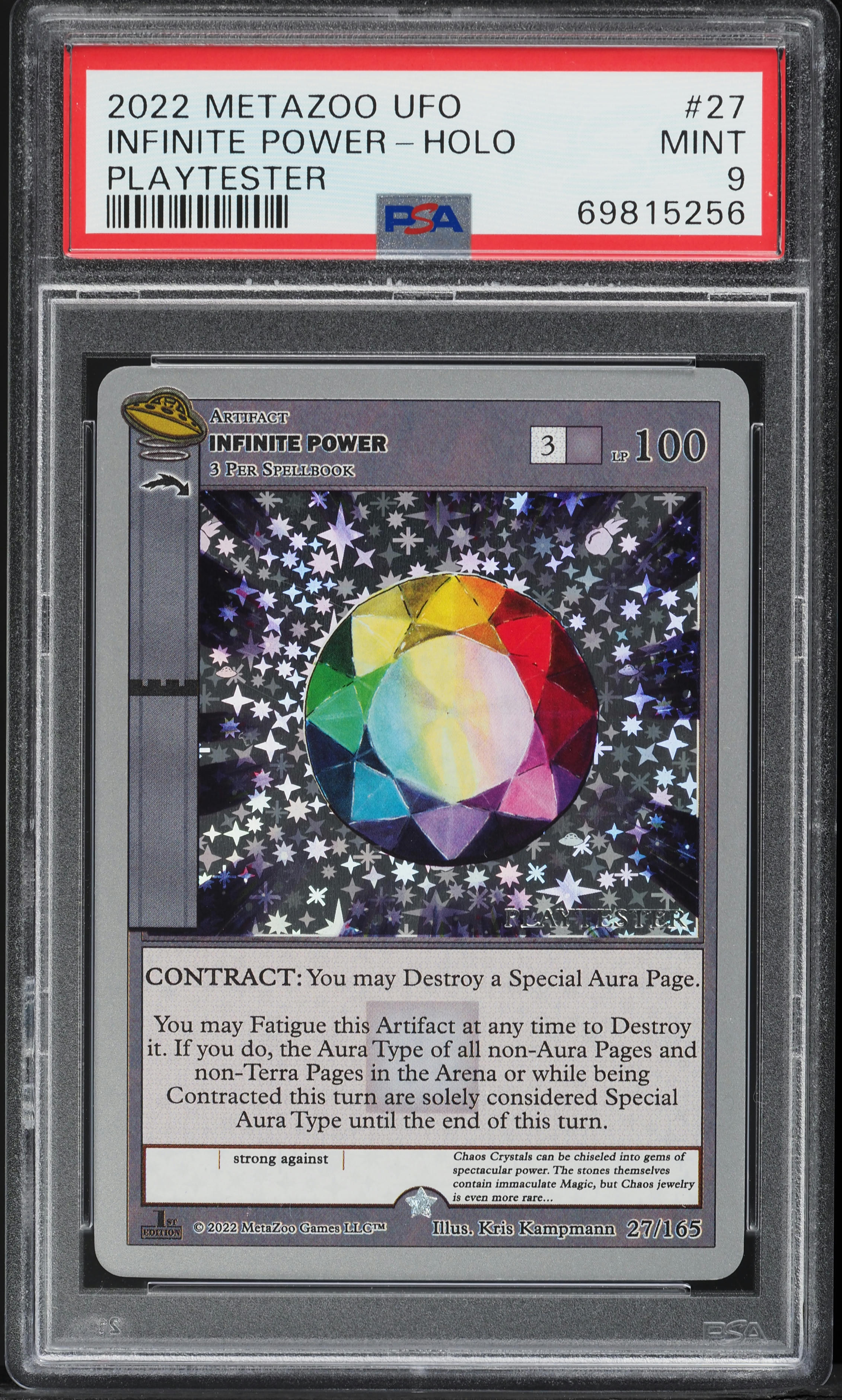 metazoo ufo rare cards 2022 Metazoo UFO Playtester 1st Edition Holo Infinite Power #27 PSA 9 MINT  on Fanatics Collect