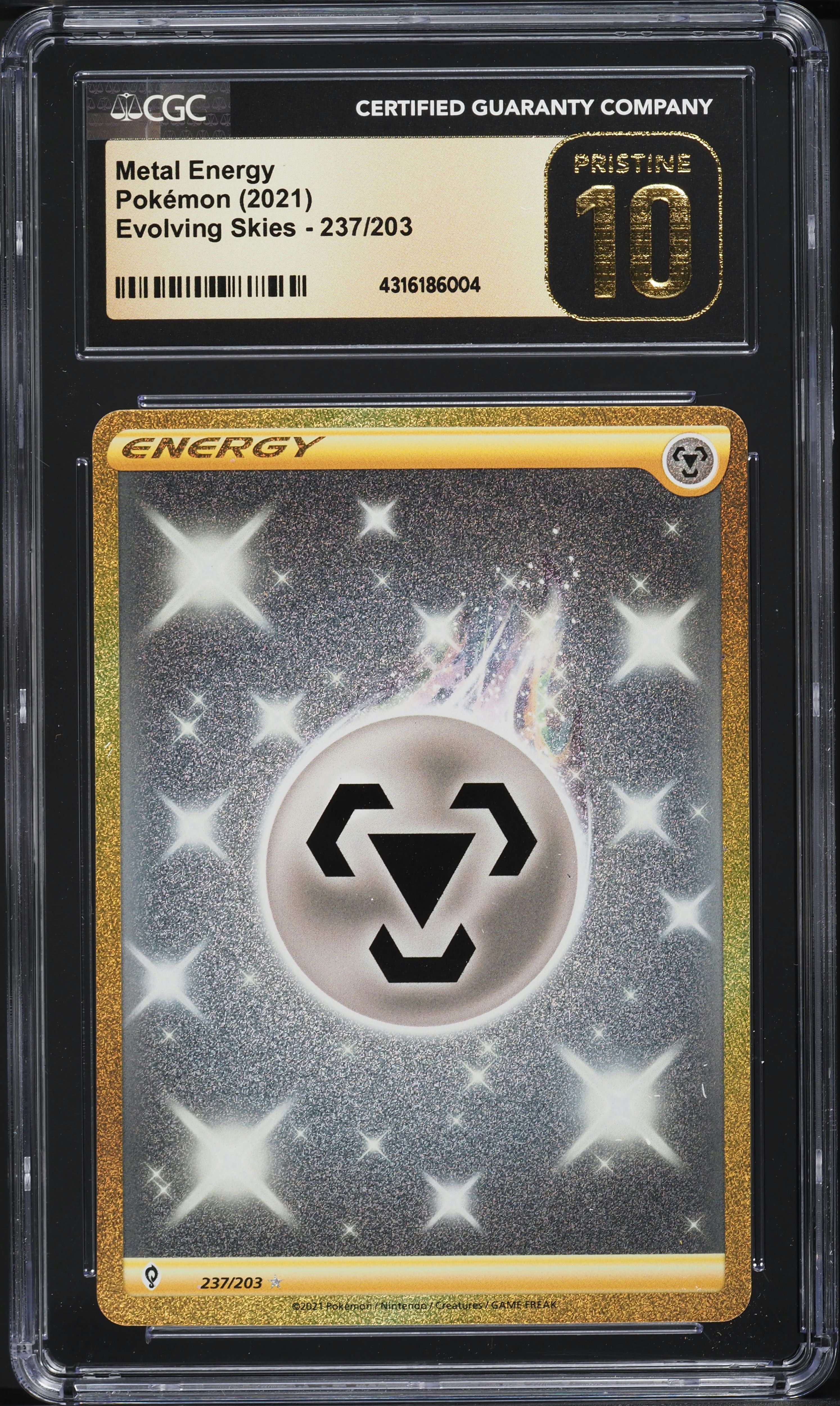 2021 Pokemon SWSH Evolving Skies Secret Rare Metal Energy #237 CGC 10 PRISTINE