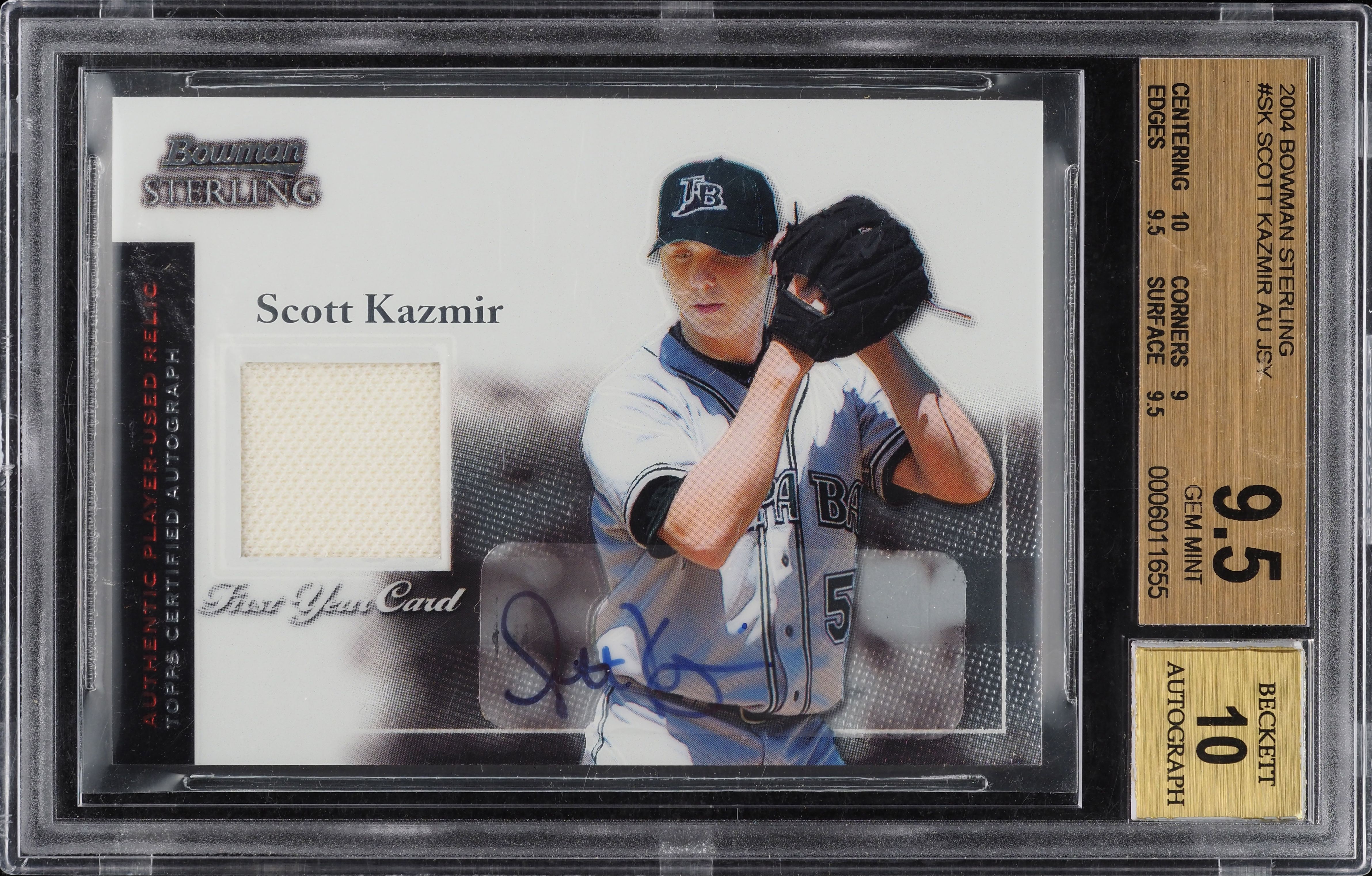 2004 Bowman Sterling Scott Kazmir ROOKIE PATCH AUTO #SK BGS 9.5