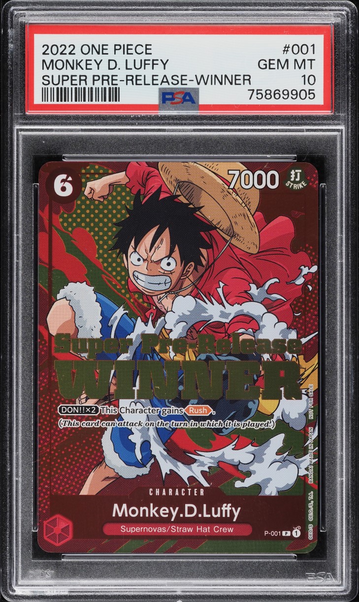 2022 One Piece Promo Super Pre-Release Winner Monkey D. Luffy #1 PSA 10 GEM MINT