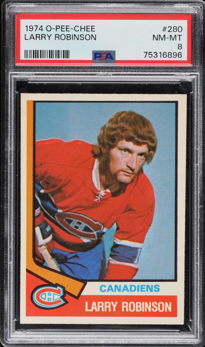 1974 O-Pee-Chee Hockey Larry Robinson #280 PSA 8 NM-MT