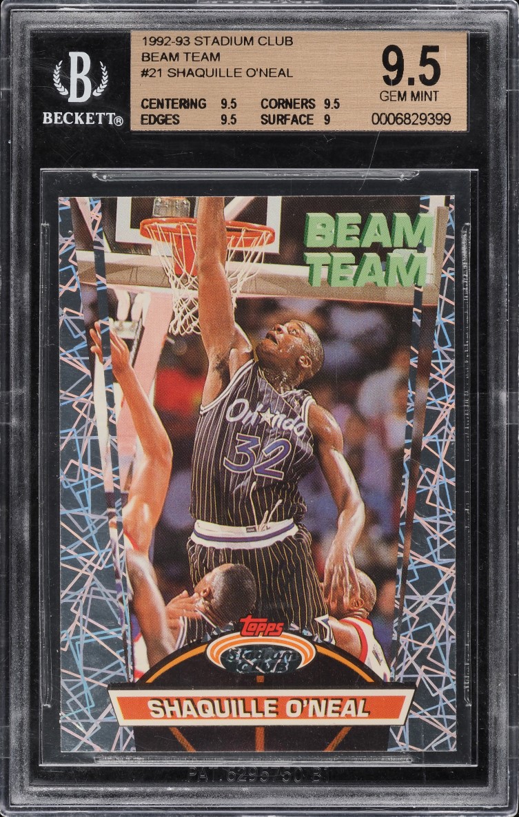 1992 Stadium Club Beam Team Shaquille O'Neal #21 BGS 9.5 GEM MINT