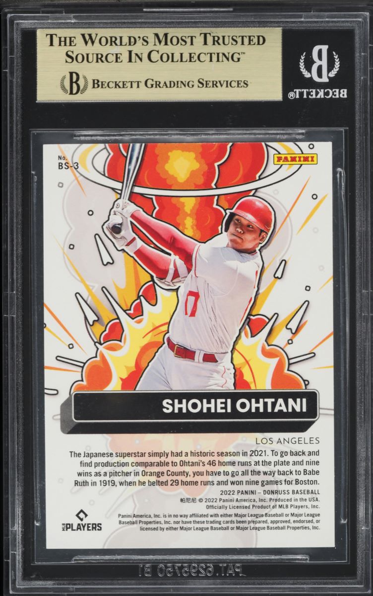 2022 Donruss Bomb Squad Rapture Shohei Ohtani #BS-3 BGS 9.5 GEM MINT