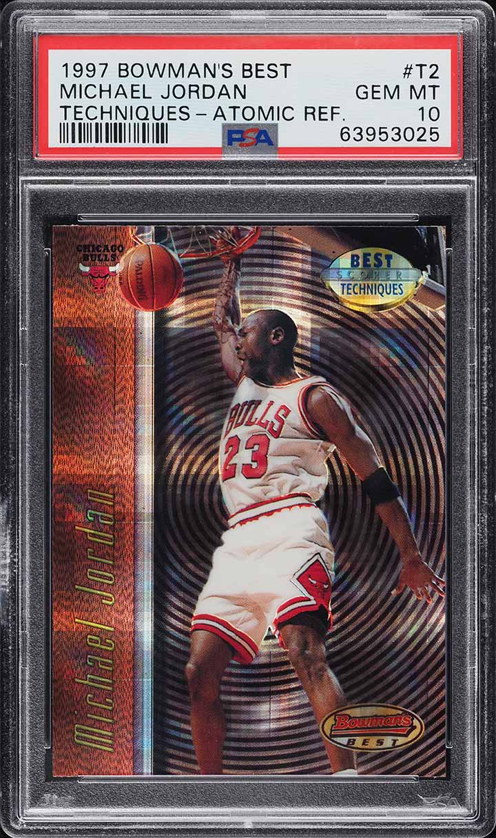 1997 Bowman's Best Techniques Atomic Refractor Michael Jordan #T2 PSA 10 GEM