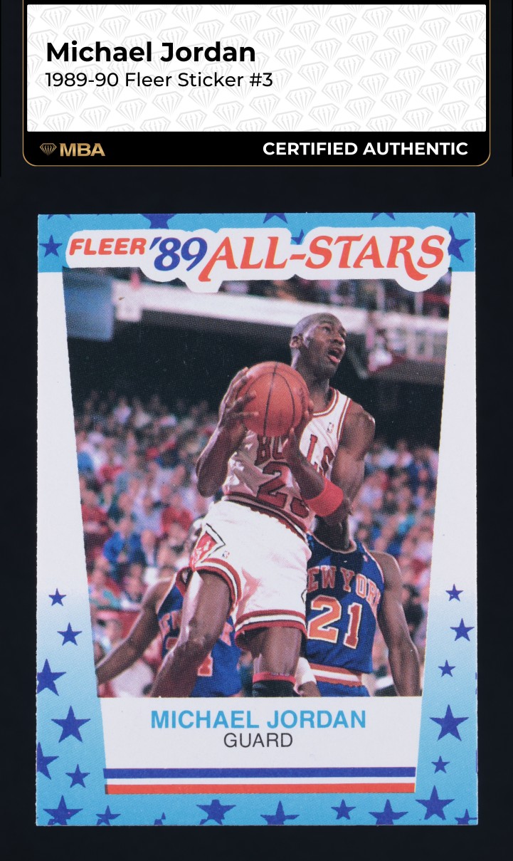 1989 Fleer Sticker Michael Jordan #3 MBA AUTH