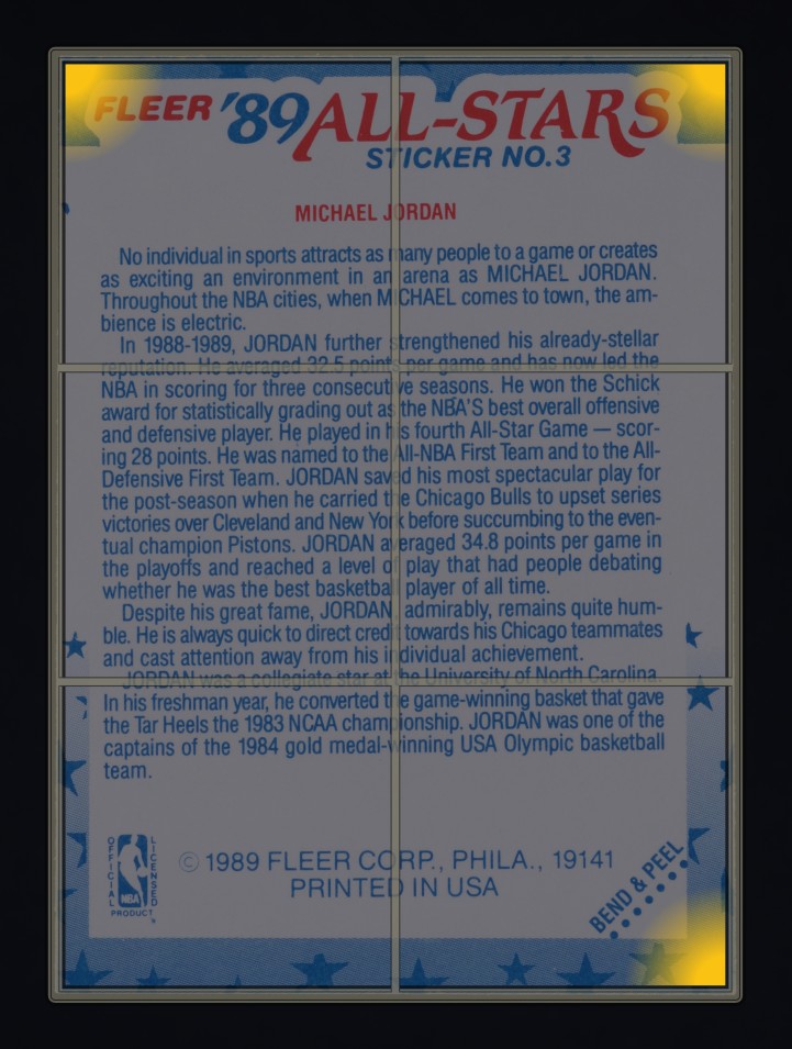 1989 Fleer Sticker Michael Jordan #3 MBA AUTH