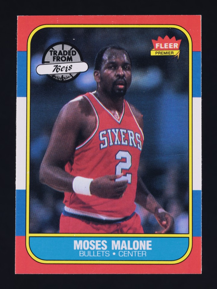 1986 Fleer Basketball Moses Malone #69 MBA AUTH