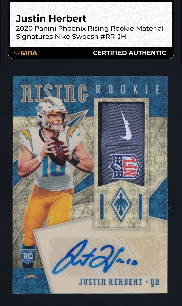 2020 Panini Phoenix Rising Justin Herbert ROOKIE NIKE PATCH AUTO 1