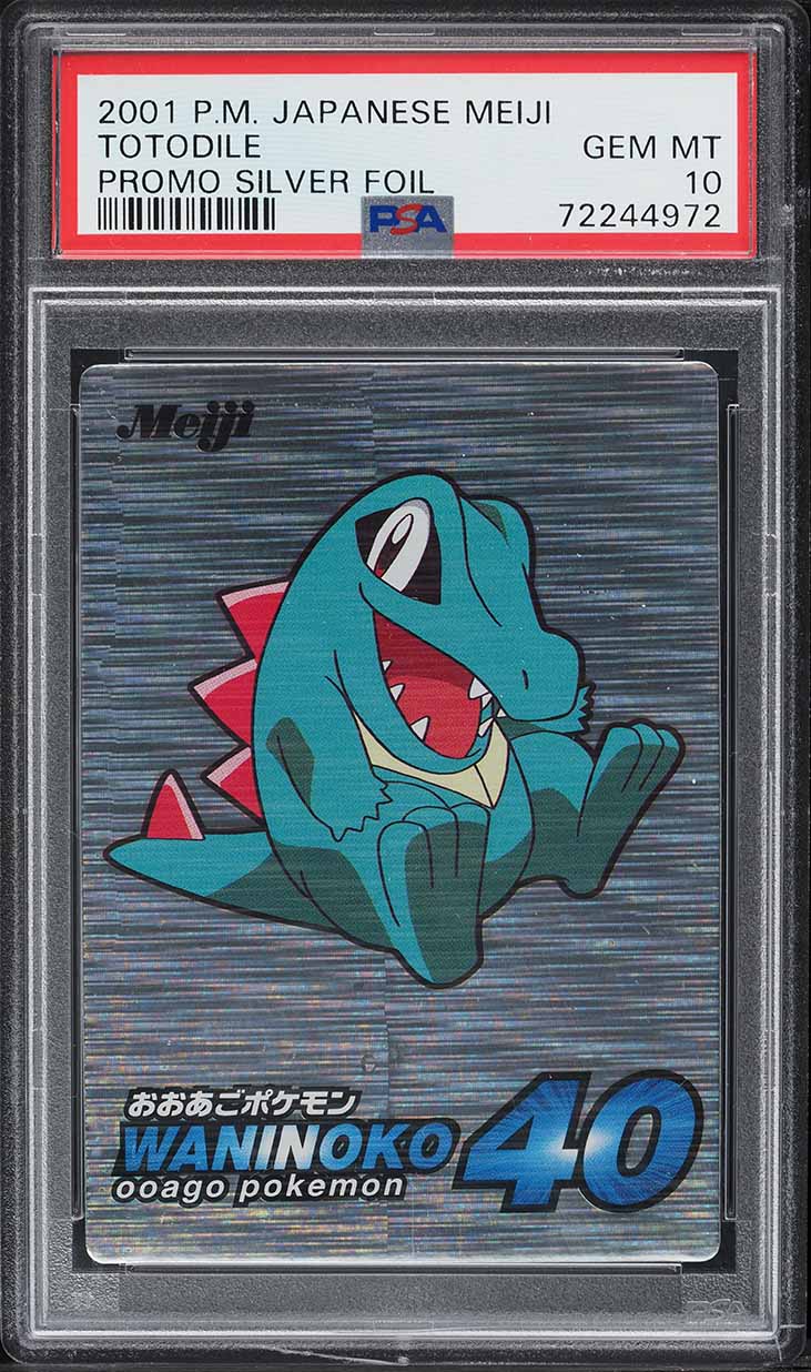 2001 Pokemon Japanese Meiji Promo Silver Foil Totodile PSA 10 GEM MINT