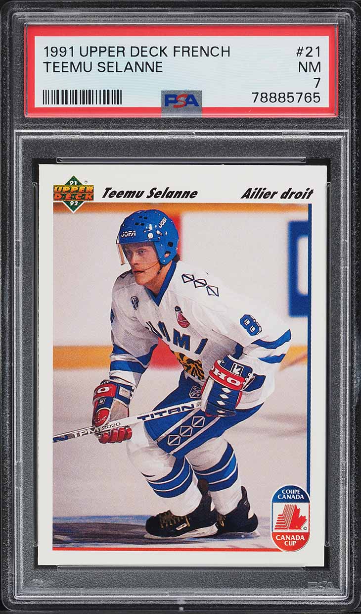 1991 Upper Deck French Teemu Selanne ROOKIE #21 PSA 7 NRMT