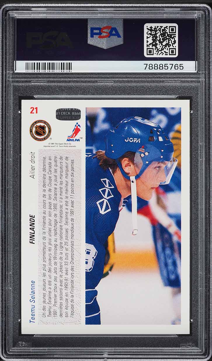 1991 Upper Deck French Teemu Selanne ROOKIE #21 PSA 7 NRMT