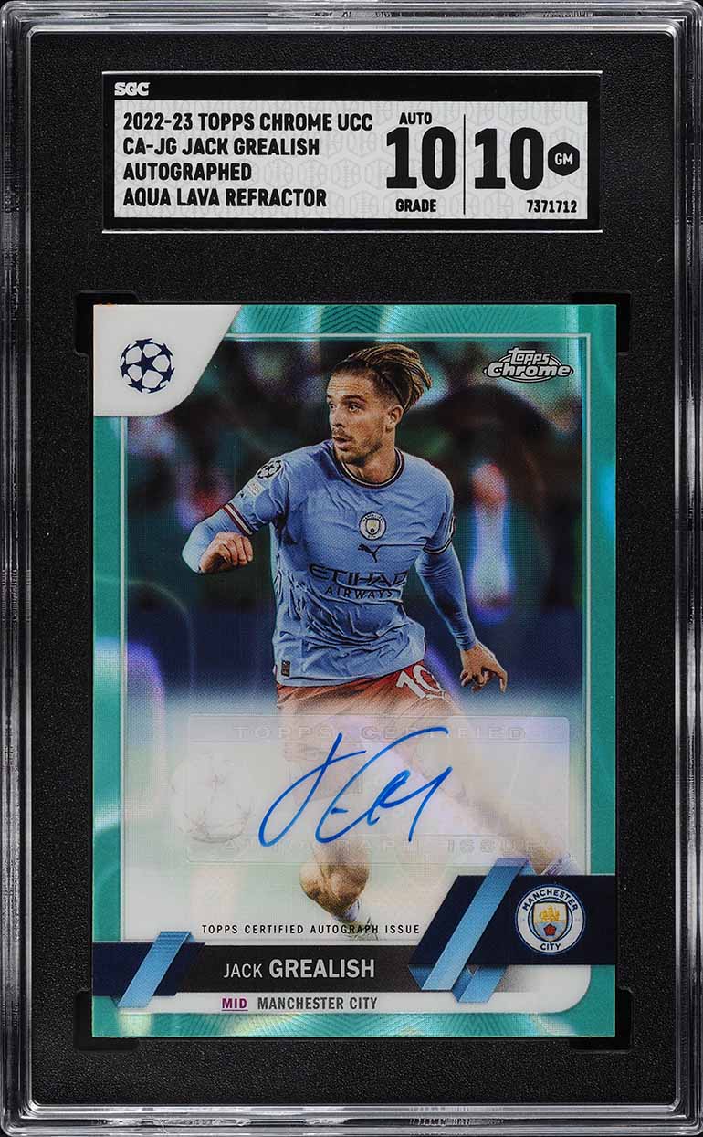 2022 Topps Chrome UEFA Gold Lava Refractor Jack Grealish AUTO #CA