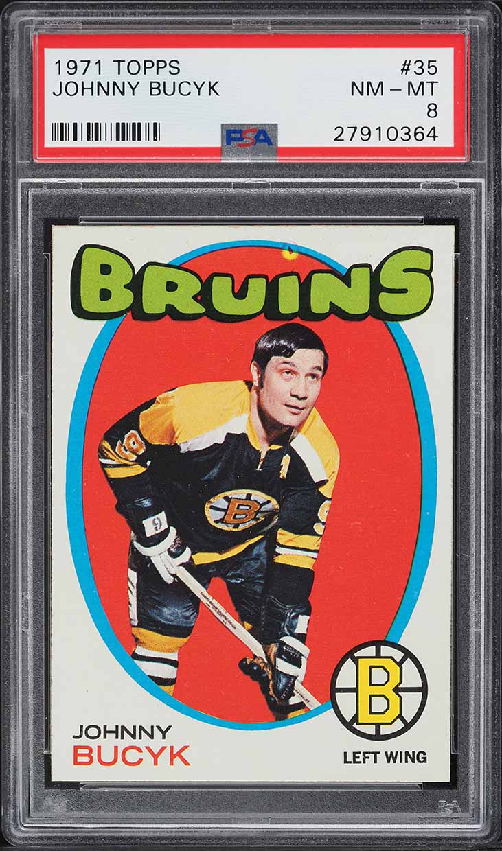1971 Topps Hockey Johnny Bucyk #35 PSA 8 NM-MT