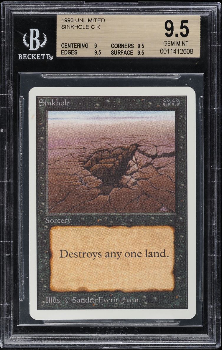 1993 Magic The Gathering MTG Unlimited Sinkhole C K BGS 9.5 GEM MINT