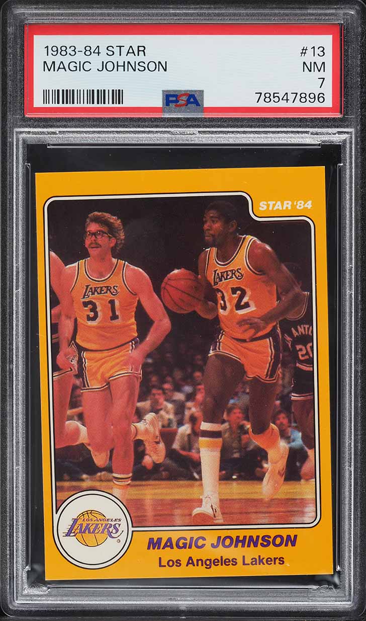 1983 Star Basketball Magic Johnson #13 PSA 7 NRMT
