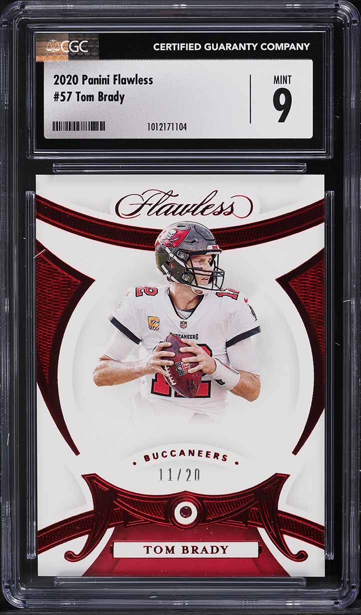 2020 Panini Flawless Ruby Gems Tom Brady /20 #57 CGC 9 MINT