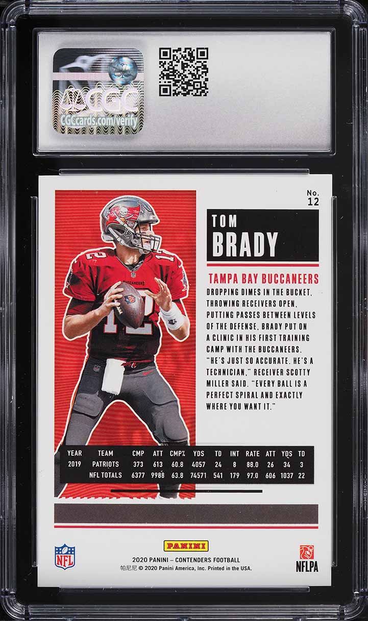 2020 Panini Contenders Playoff Ticket Tom Brady /199 #12 CGC 10 GEM MINT