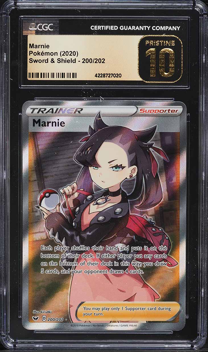 2020 Pokemon Sword & Shield Full Art Marnie #200 CGC 10 PRISTINE