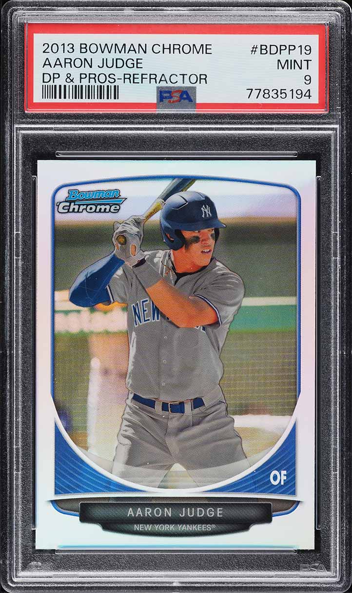 2013 Bowman Chrome Draft Refractor Aaron Judge ROOKIE #BDPP19 PSA 9 MINT