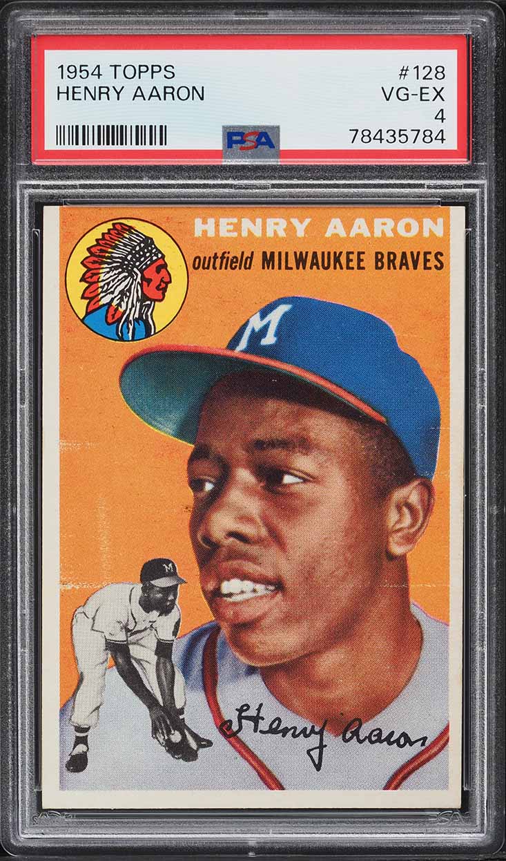 1954 Topps Hank Aaron ROOKIE #128 PSA 3 VG on Fanatics Collect