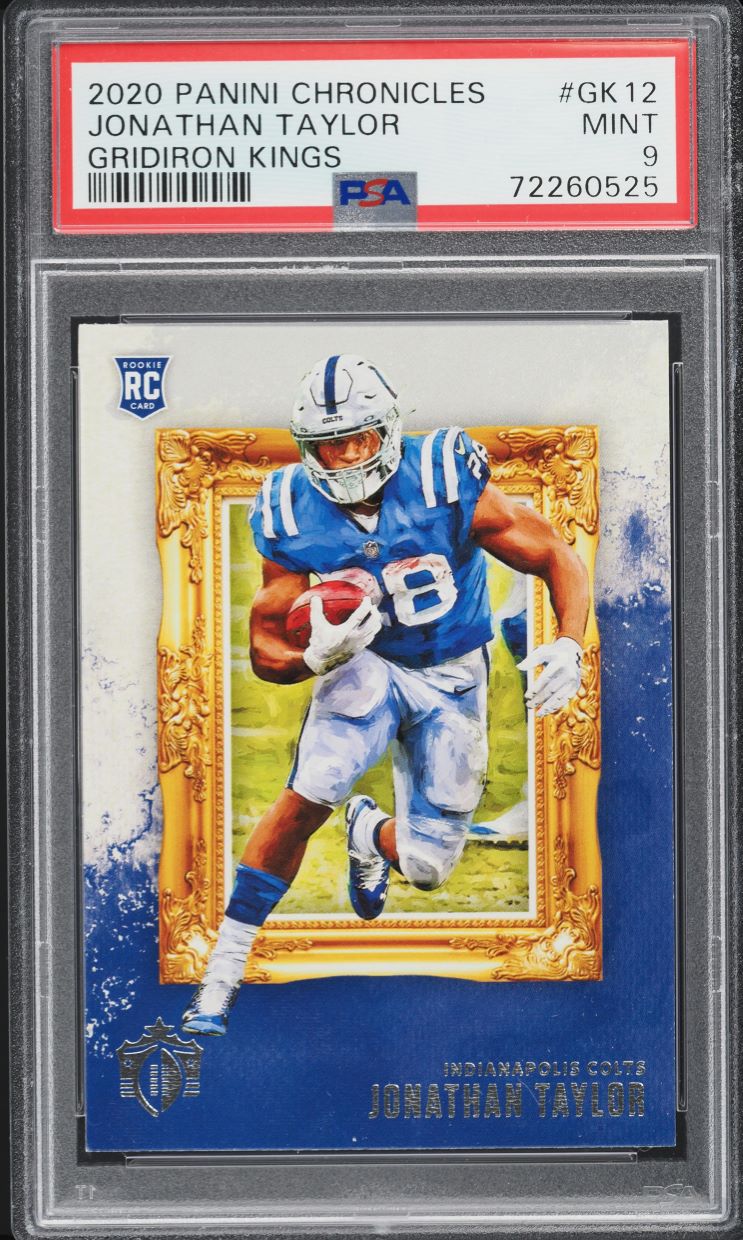 2020 Panini Chronicles Gridiron Kings Jonathan Taylor ROOKIE #GK-12 PSA 9 MINT