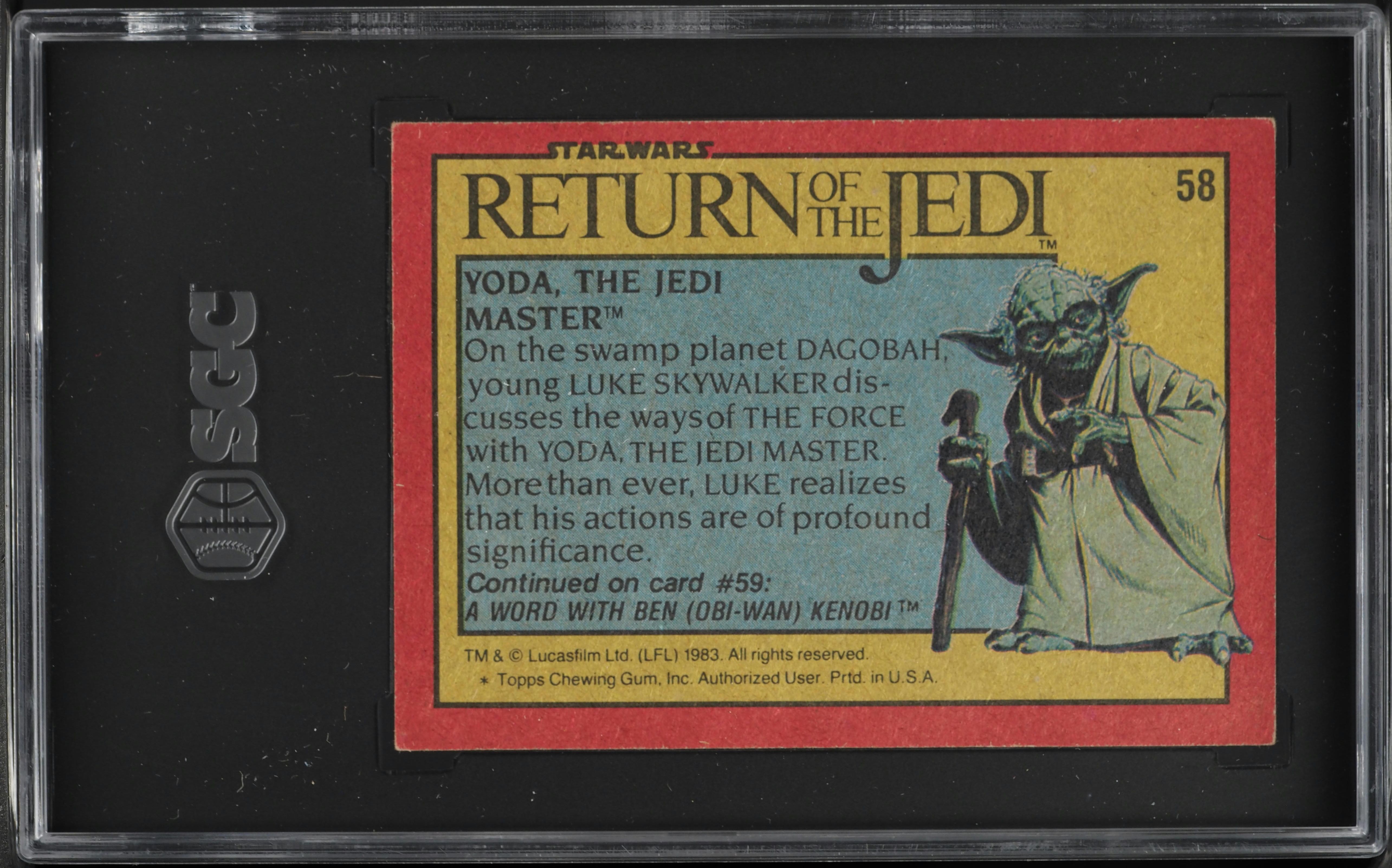 1983 Topps Star Wars Return Of The Jedi Yoda, The Jedi Master #58