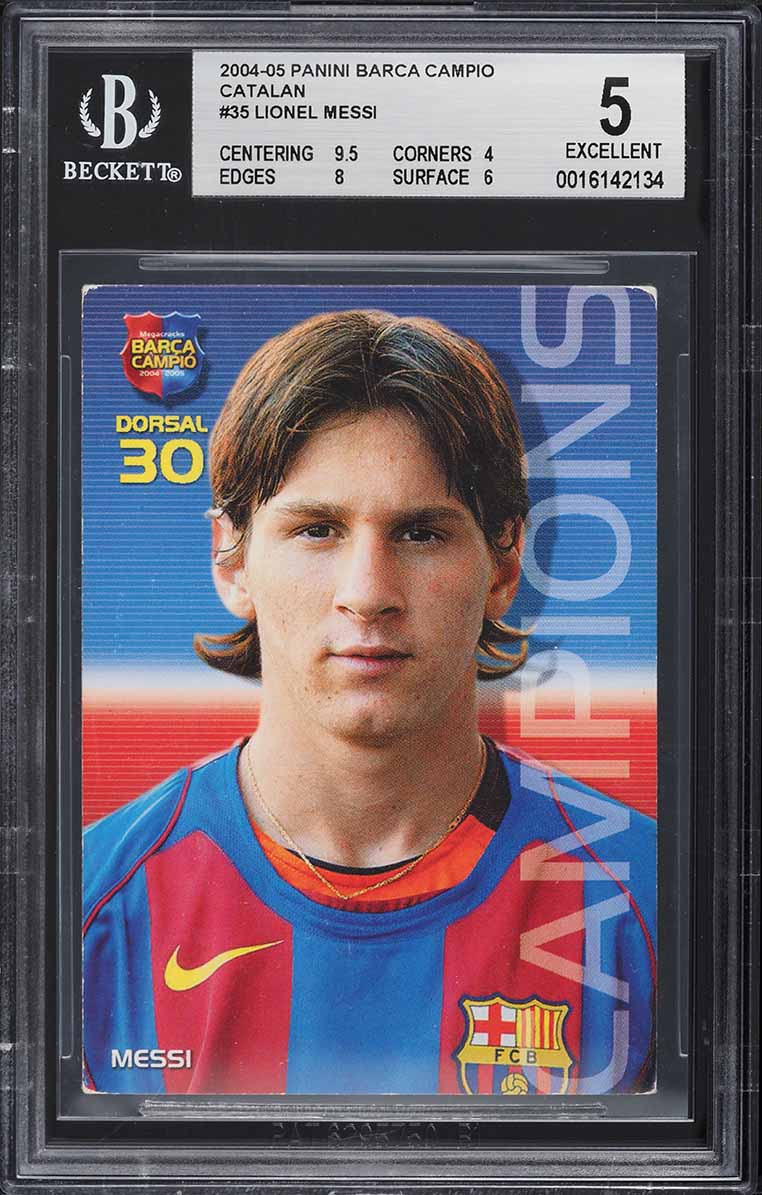 2004 Panini Sports Mega Cracks Barca Campio Lionel Messi ROOKIE #35 BGS 5 EX