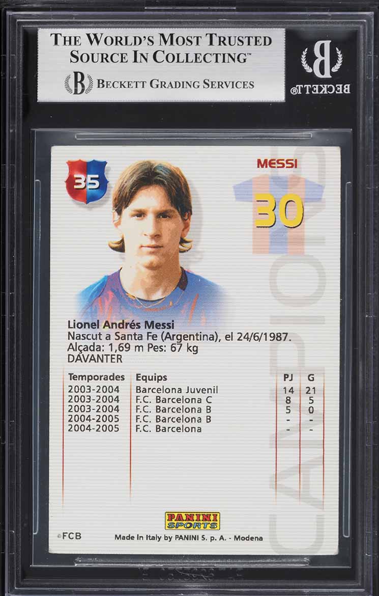 2004 Panini Sports Mega Cracks Barca Campio Lionel Messi ROOKIE #35 BGS 5 EX