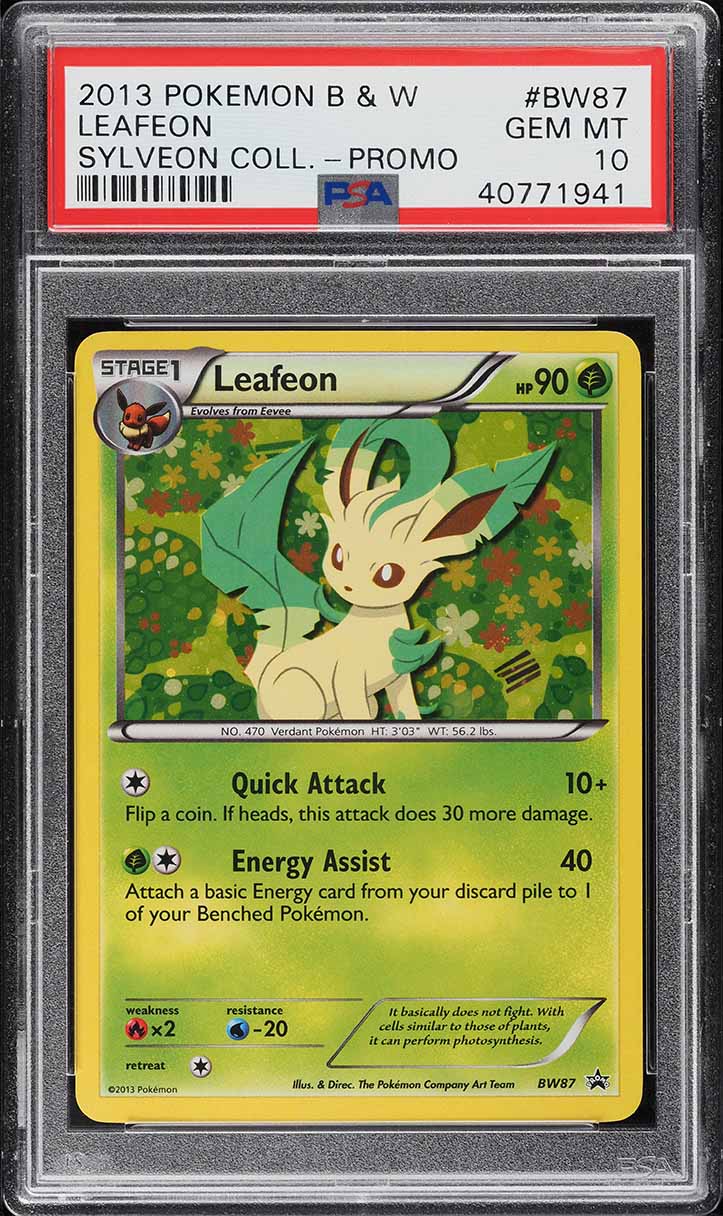 2013 Pokemon Black & White Promo Sylveon Collection Holo Leafeon #BW87 PSA 10 on Fanatics Collect 2013 Pokemon Black & White Promo Sylveon Collection Holo Leafeon #BW87 PSA 10 on Fanatics Collect