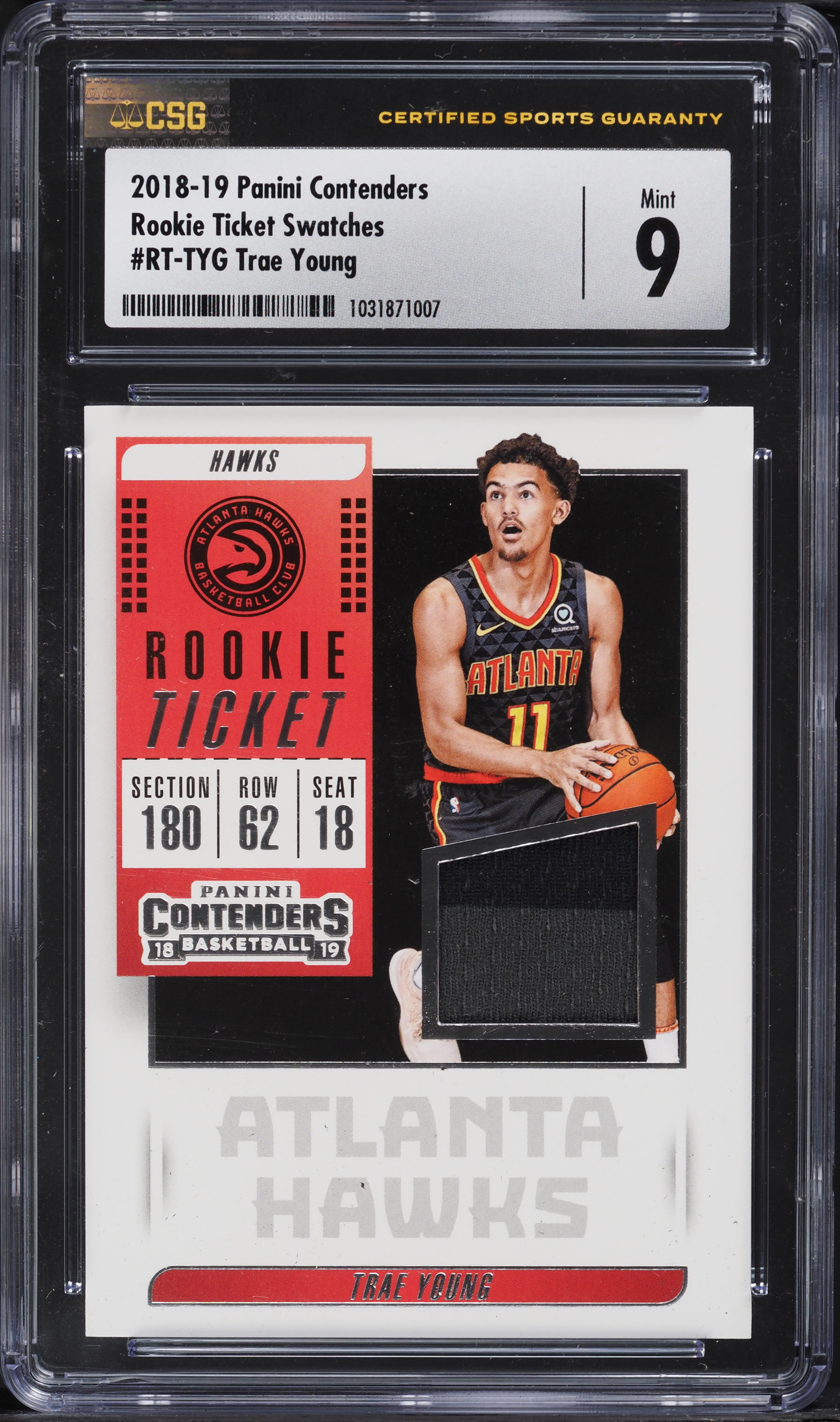 2018 Panini Contenders Ticket Swatches Trae Young ROOKIE PATCH #RT