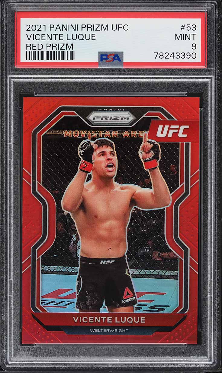 2021 Panini Prizm UFC Red Prizm Vicente Luque #53 PSA 9 MINT