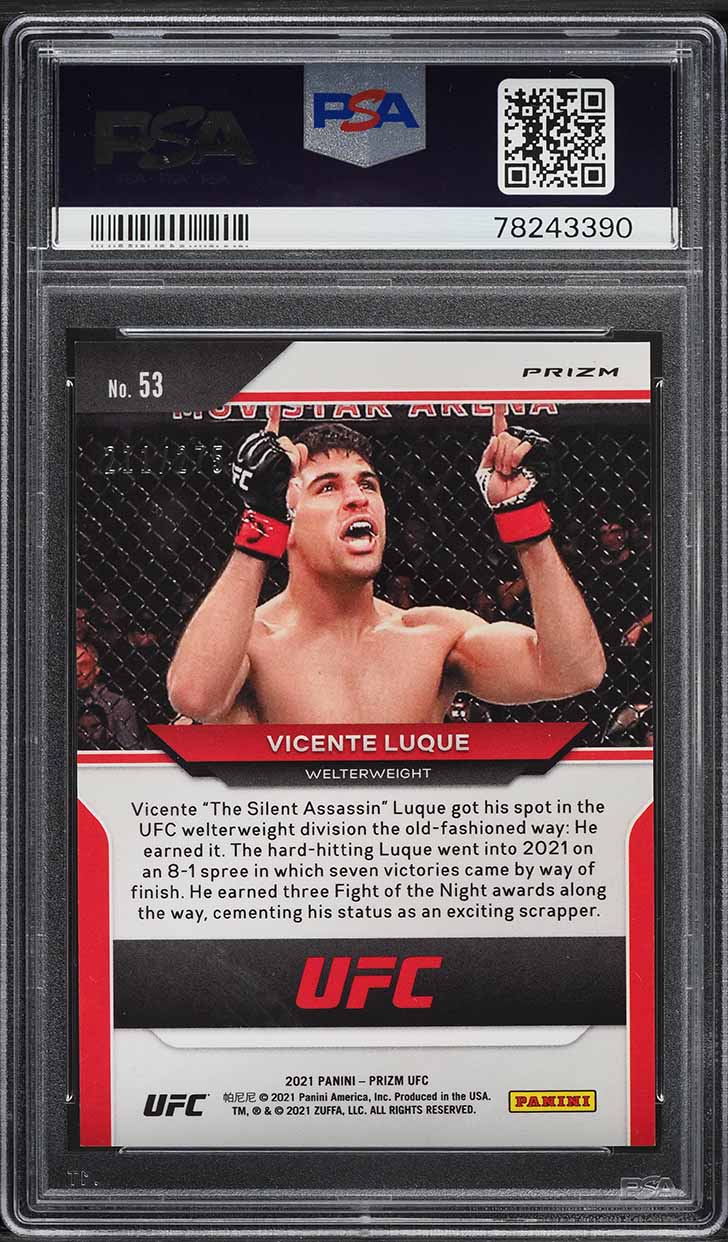2021 Panini Prizm UFC Red Prizm Vicente Luque #53 PSA 9 MINT
