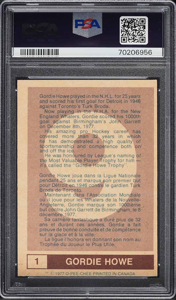 1977 O-Pee-Chee WHA Gordie Howe #1 PSA 8 NM-MT