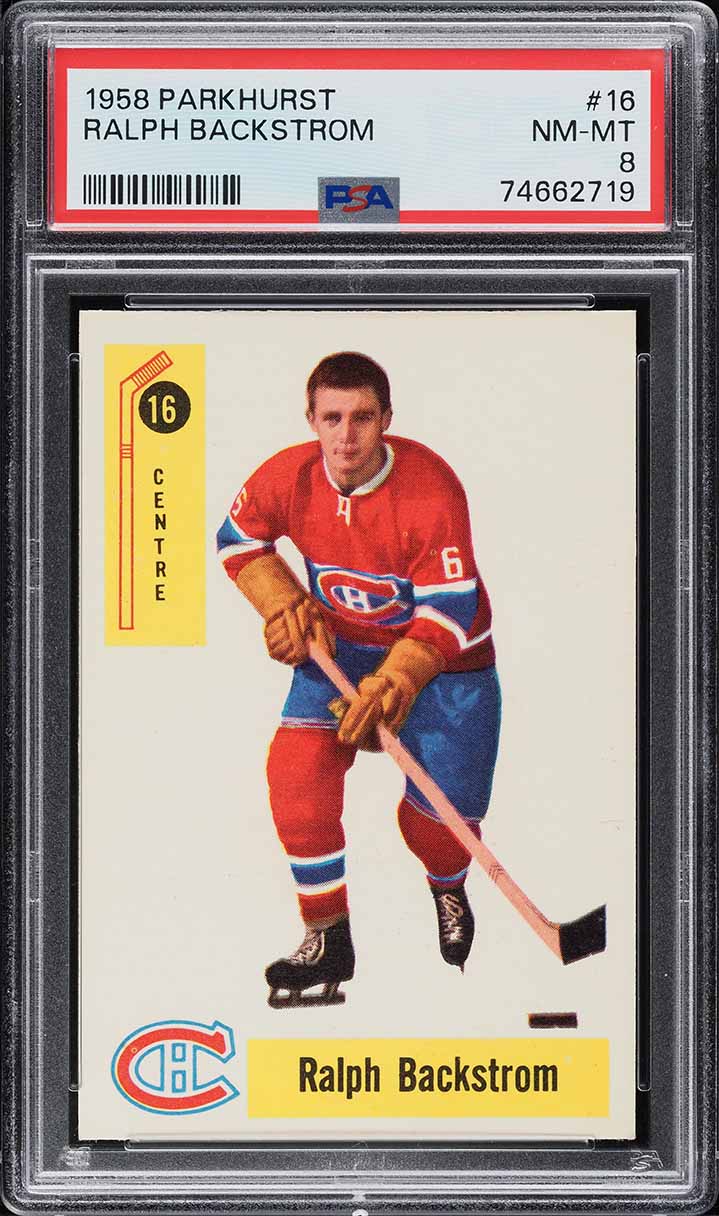 1958 Parkhurst Ralph Backstrom ROOKIE #16 PSA 8 NM-MT