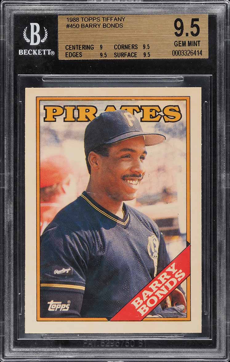 1988 Topps Tiffany Barry Bonds #450 BGS 9.5 GEM MINT