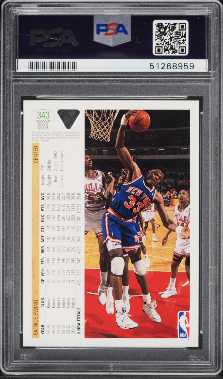 1991 Upper Deck Basketball Patrick Ewing #343 PSA 10 GEM MINT