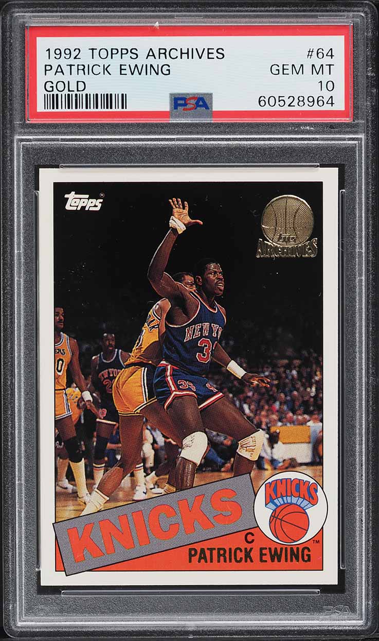 1992 Topps Archives Gold Patrick Ewing #64 PSA 10 GEM MINT