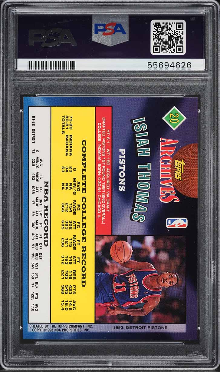 1992 Topps Archives Gold Isiah Thomas #20 PSA 10 GEM MINT