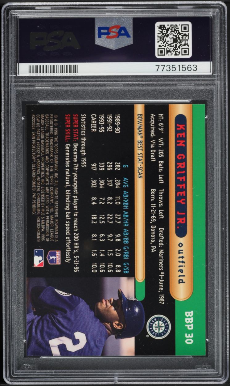 1996 Bowman's Best Preview Ken Griffey Jr. #BBP30 PSA 9 MINT