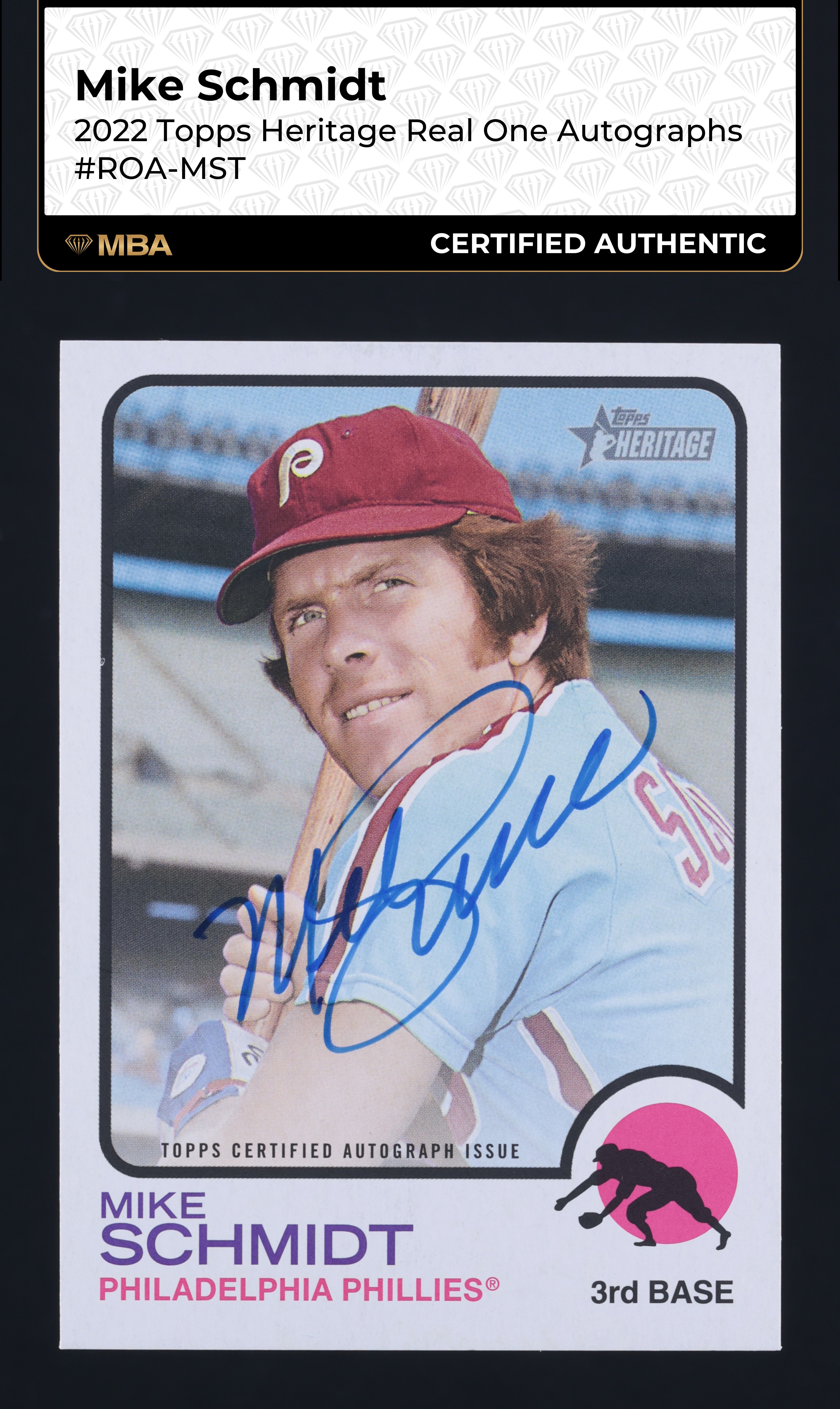 2022 Topps Heritage Real One Mike Schmidt AUTO #ROA-MST MBA AUTH