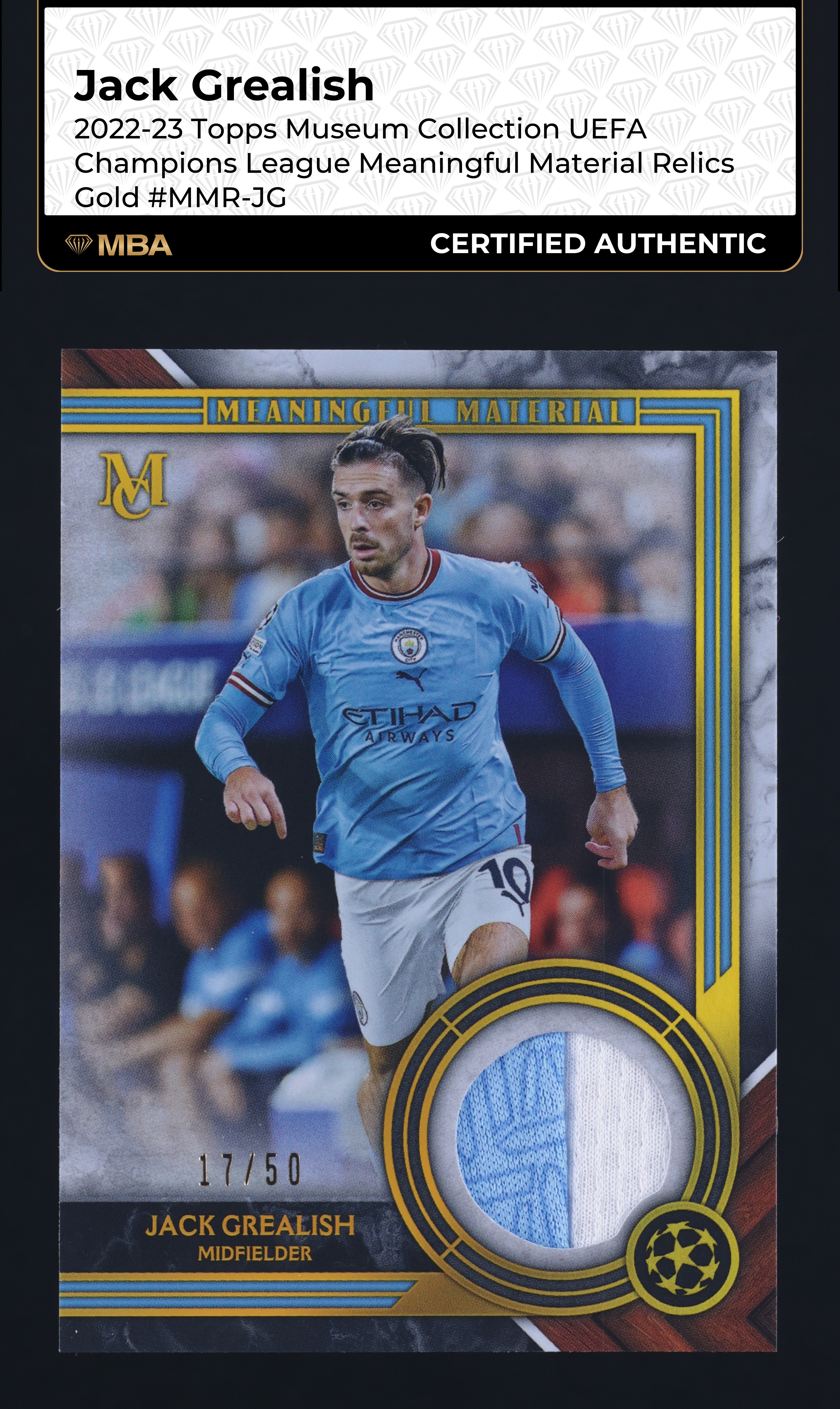 2022 Topps Museum Collection UEFA Gold Jack Grealish PATCH /50