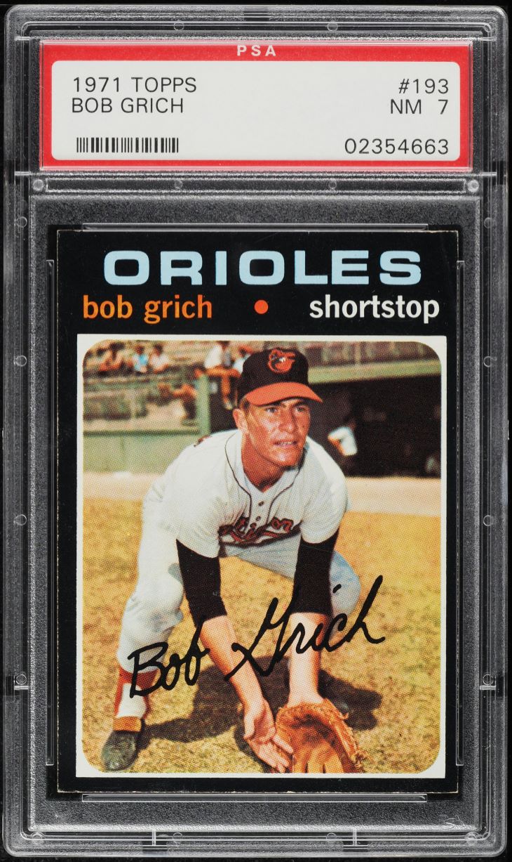 1971 Topps Bob Grich ROOKIE #193 PSA 7 NRMT