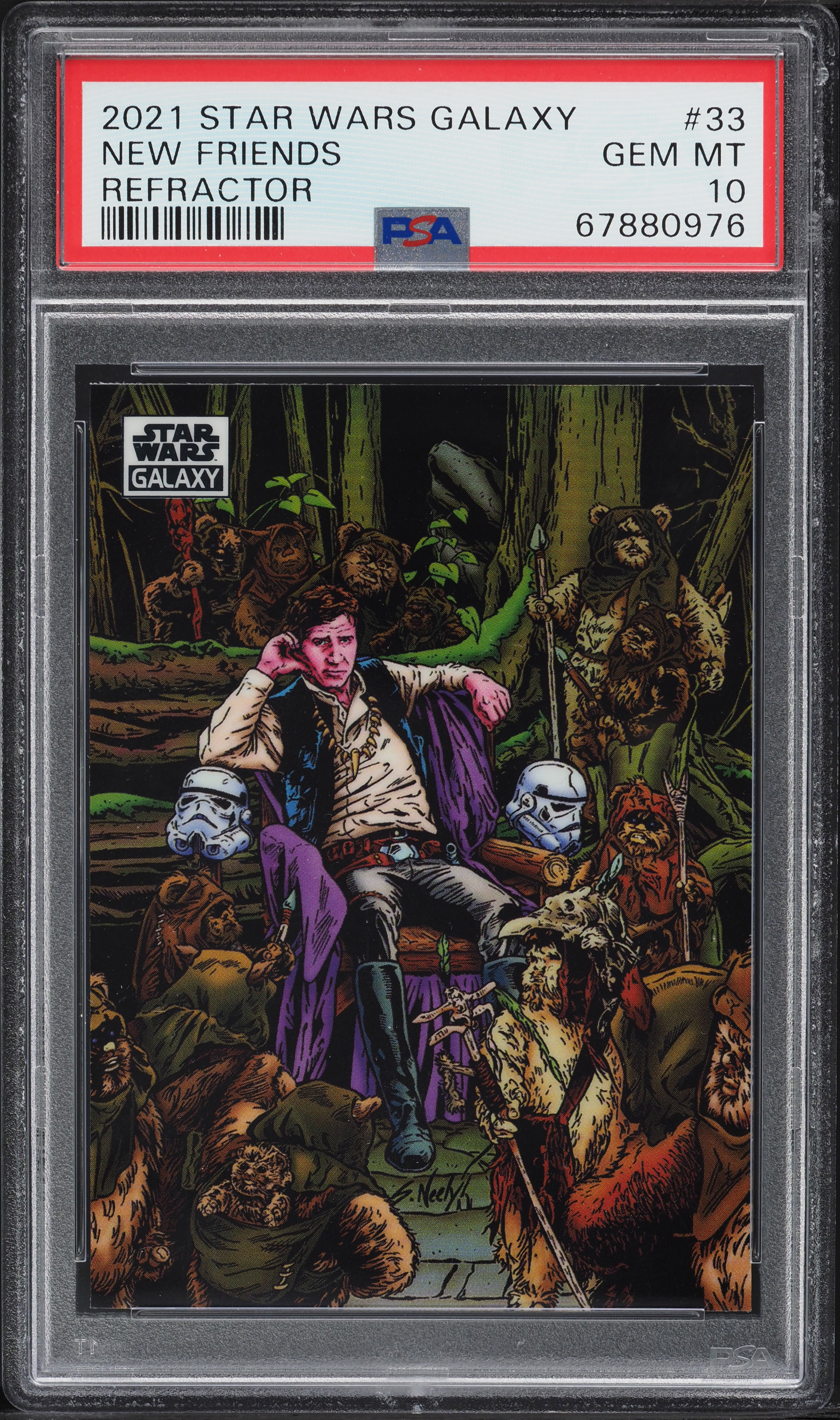 2021 Topps Chrome Star Wars Galaxy Refractor New Friends #33 PSA