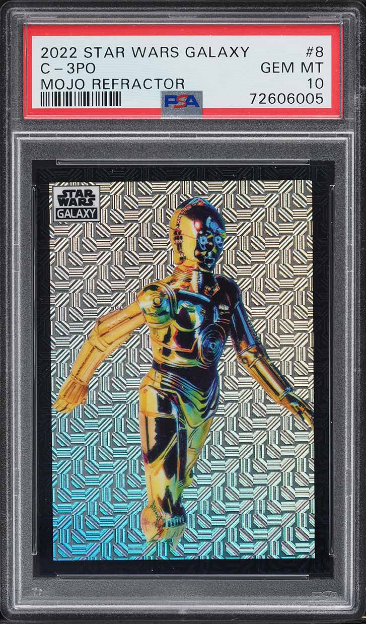 2022 Topps Chrome Star Wars Galaxy Mojo Refractor C-3PO /50 #8 PSA